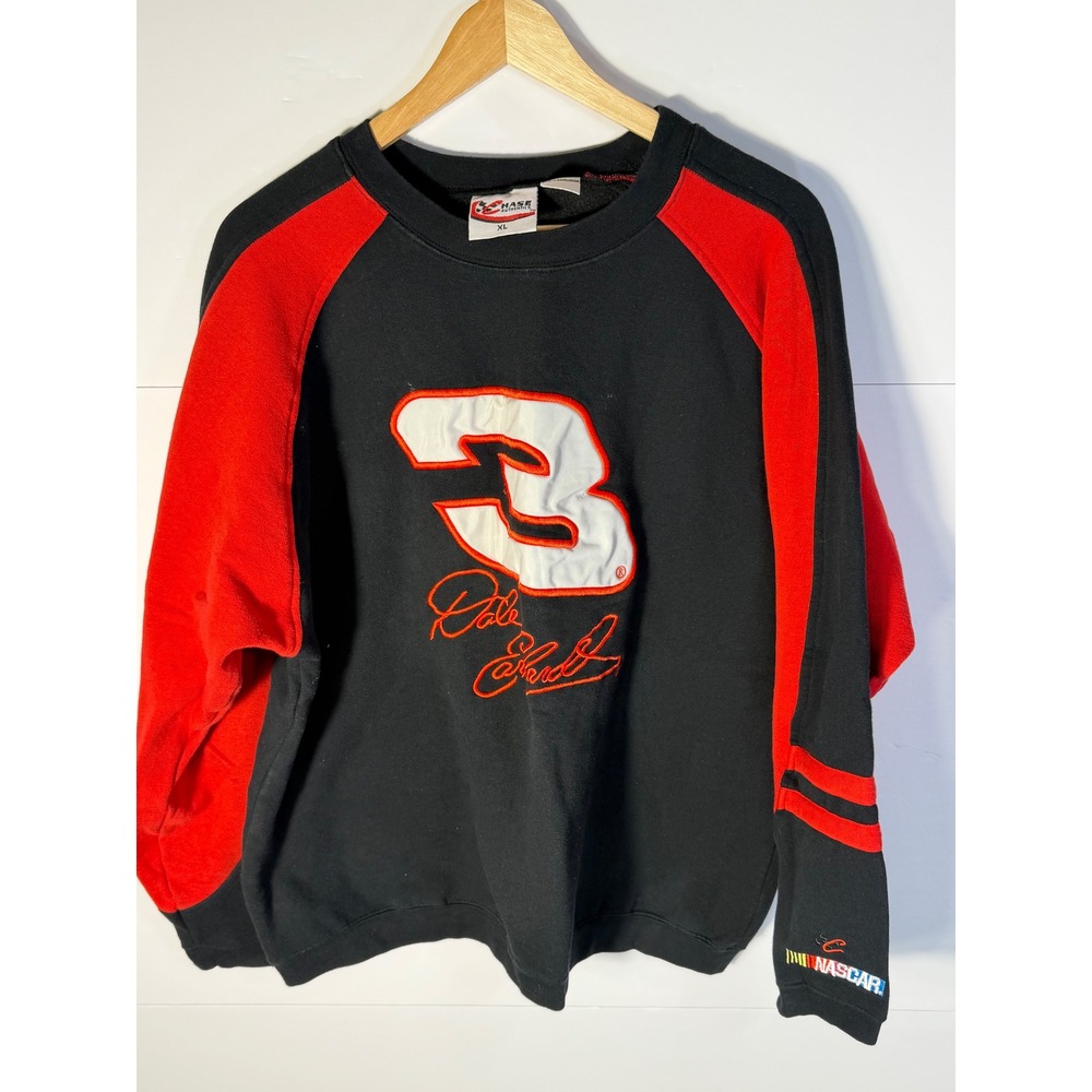 Chase Authentics Dale Earnhardt NASCAR Crewneck Sweatshirt Black Red XL